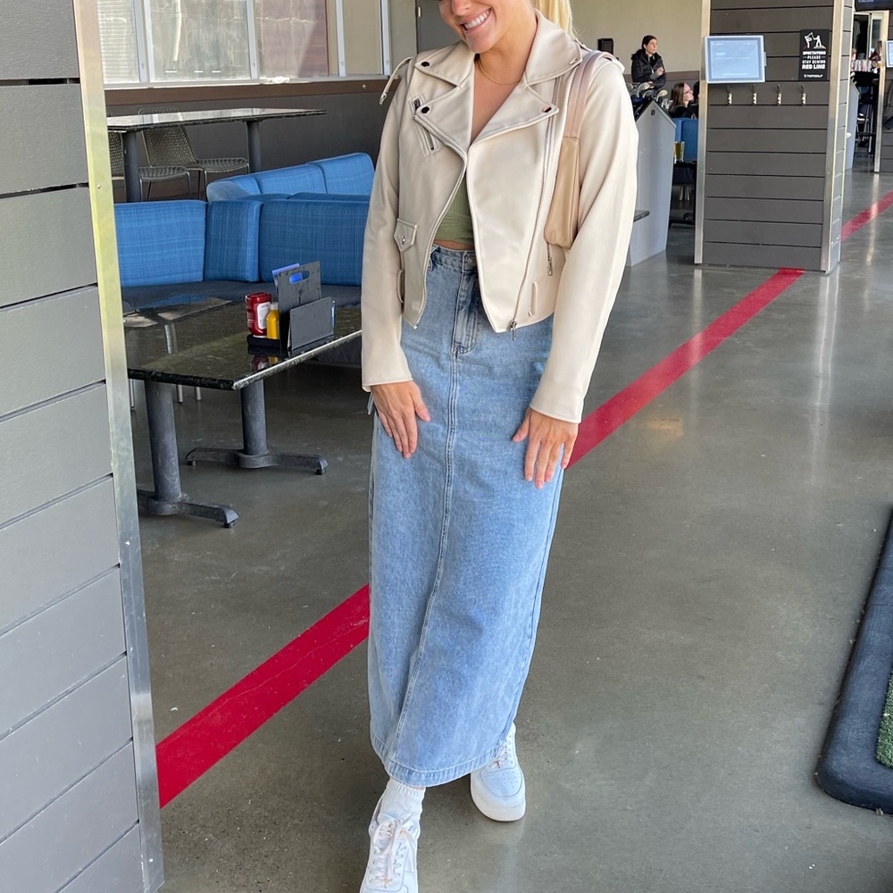 Princess Polly Cargo Denim Maxi Skirt